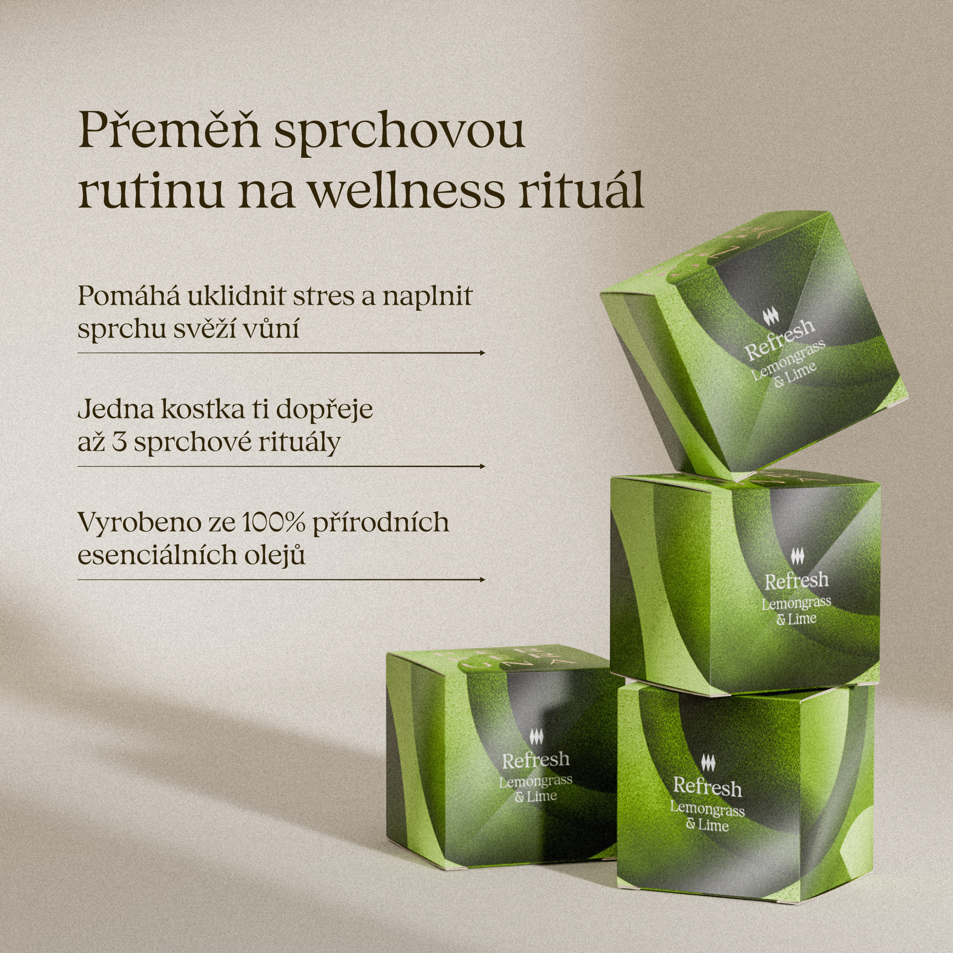 Refresh - Sprchová aromatická kostka