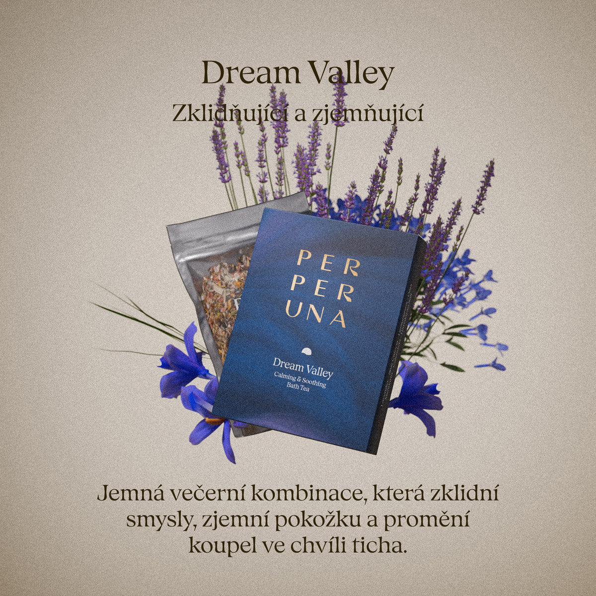 Dream Valley – Zklidňující a zjemňující: jemná večerní kombinace, která zklidní smysly, zjemní pokožku a promění koupel ve chvíli ticha