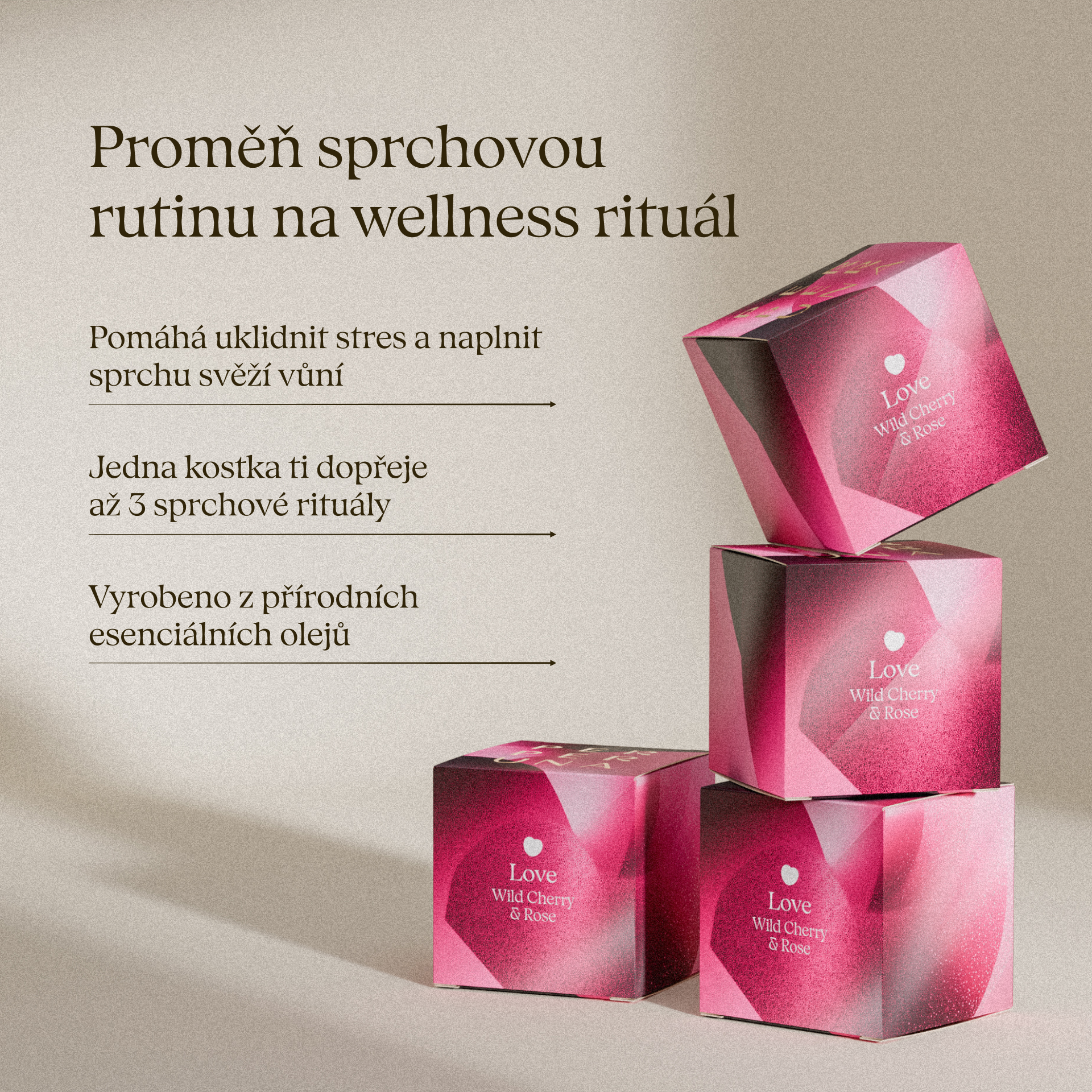 Love - Sprchová aromatická kostka