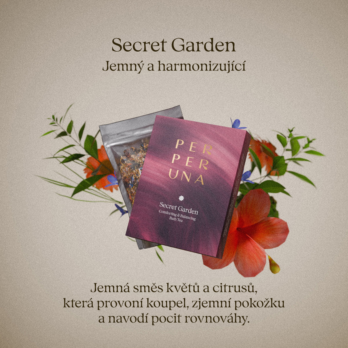 Secret Garden – Jemný a harmonizující: jemná směs květů a citrusů, která provoní koupel, zjemní pokožku a navodí pocit rovnováhy